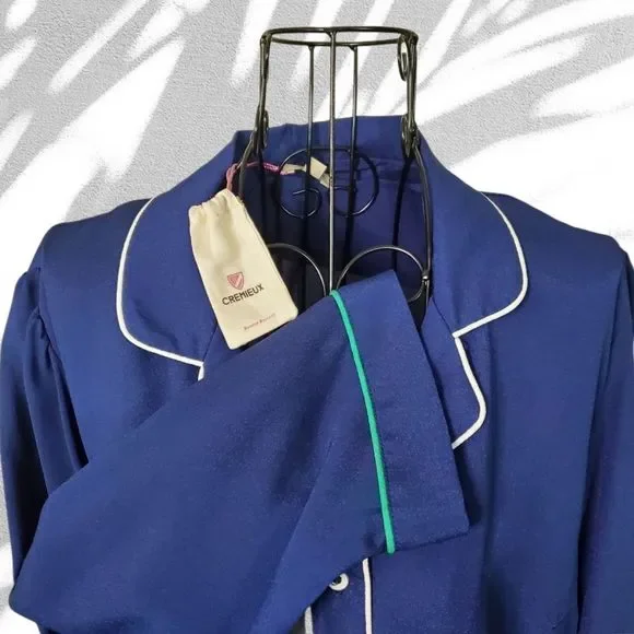 Blue Loungewear Style Shirt with 3/4 Sleeves - Picture 3 of 4